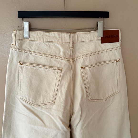 GRLFRND Austen High Rise Curve Jeans Cream Straight Leg denim pants FWRD 32 - Picture 13 of 14